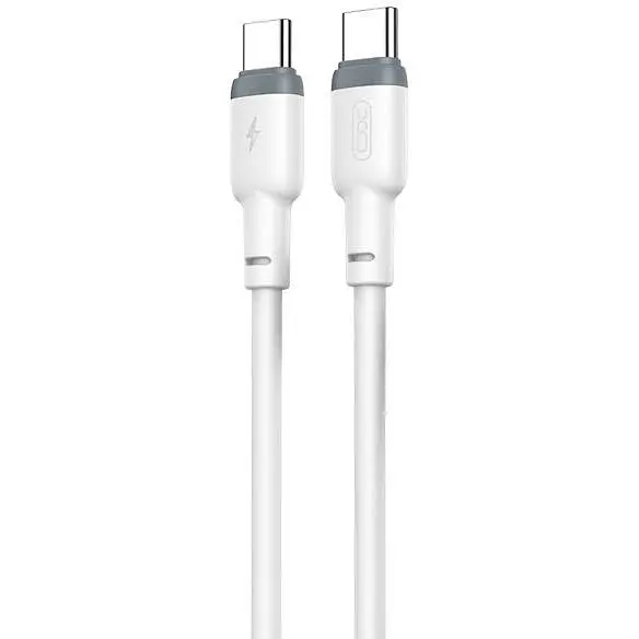 USB Кабель XO NB208B Type-C-Type-C Liquid Silicone 60W 5A 1.0m Білий