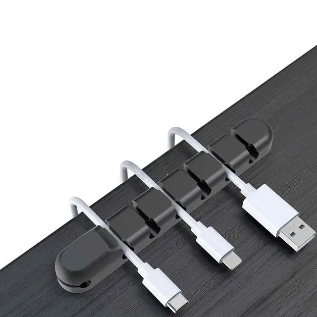 Тримач органайзер Primo TKC7 для USB кабелів силіконовий Black - фото 4