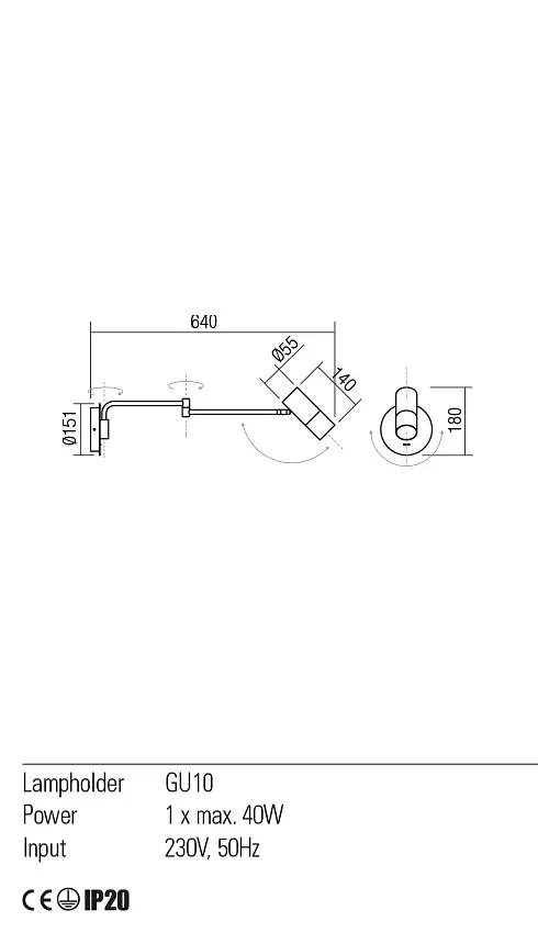 Бра Redo PIVOT AP 1xGU10 WH (4.1.1) 01-2368 - фото 3