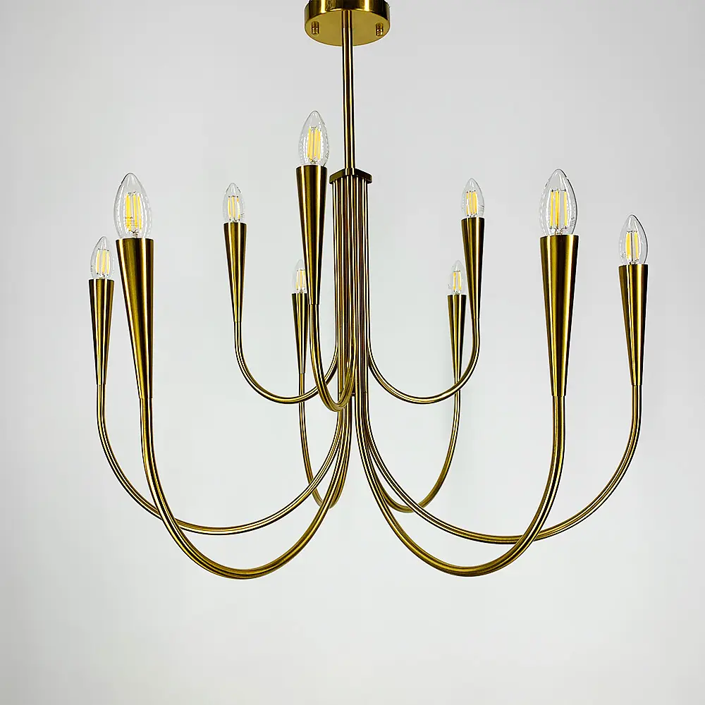 Изысканная золотая люстра ODENSA на 9 ламп Line.F MJ 107/9 - фото 5