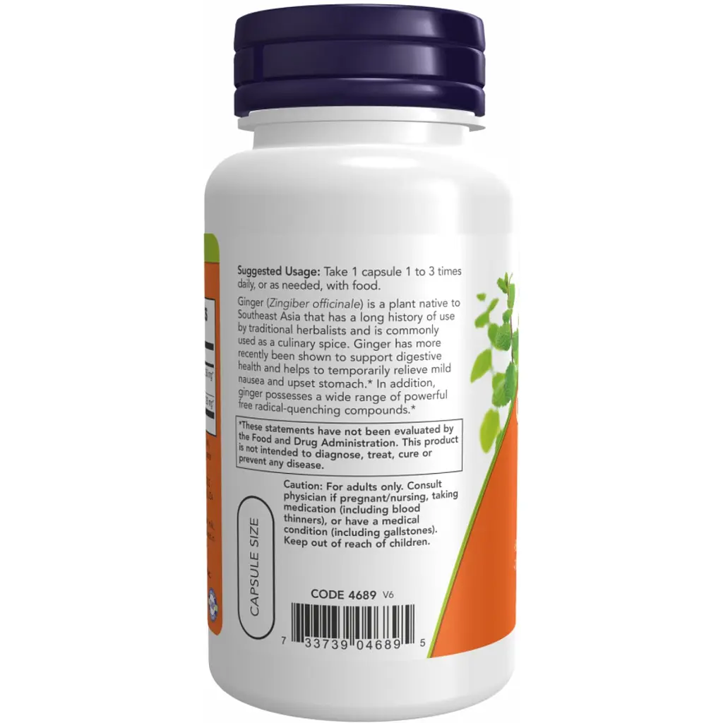 Екстракт імбиру Now Foods 250 мг 90 капсул - фото 3