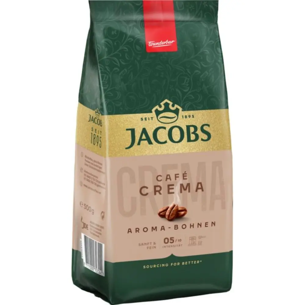Кава Jacobs  Aroma-bohnen Cafe Crema натуральна смажена в зернах 500 г - фото 2