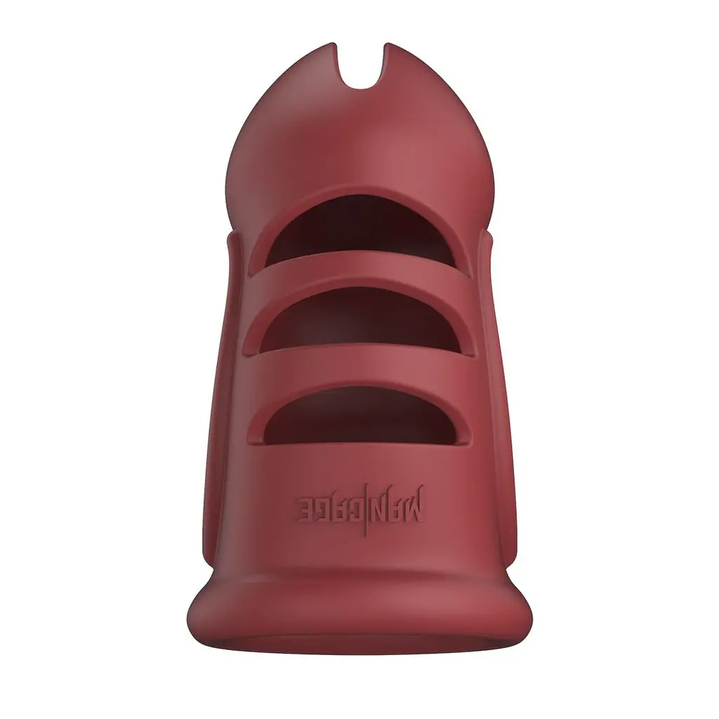 Пояс вірності для чоловіків ManCage Model 28 Chastity Cage, 9.5 см (червоний) - фото 5