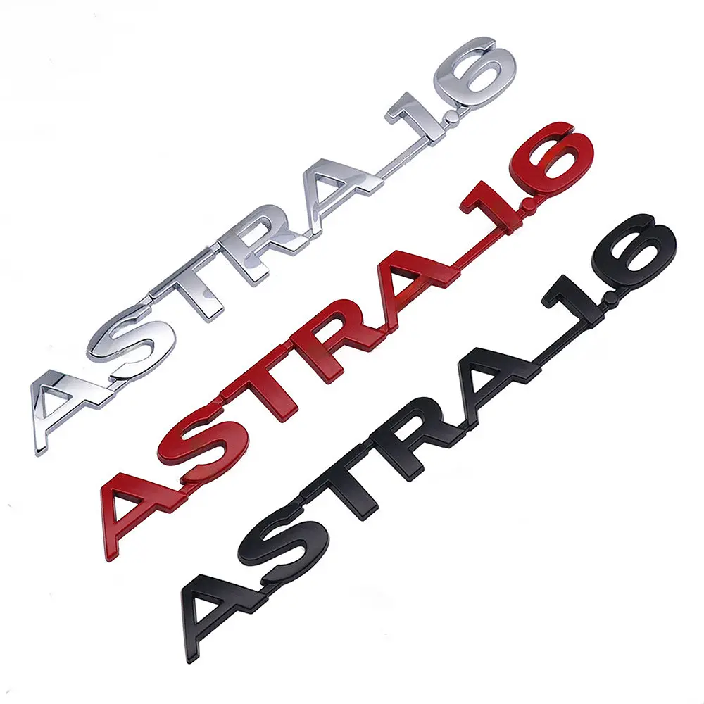 Емблема напис ASTRA-1.6 Айстра 182х18 мм Чорна (Завод) - фото 3