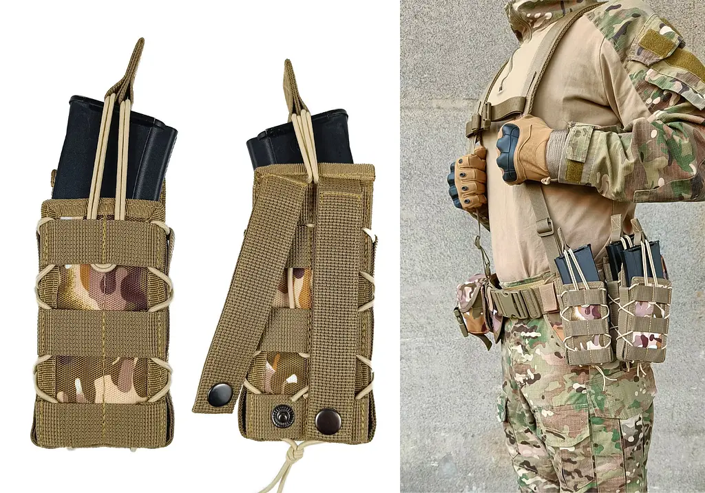 Підсумок під магазин АК/РПК одинарний відкритий Multicam Arid степовий (MOLLE, підсумок на розгрузку, жилет, РПС) - фото 3