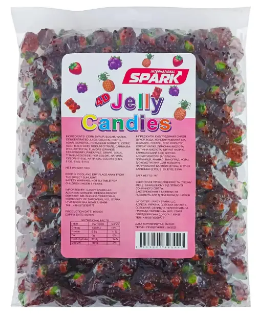 Желейні цукерки Jelly 4D Grape ВИНОГРАД 1 кг