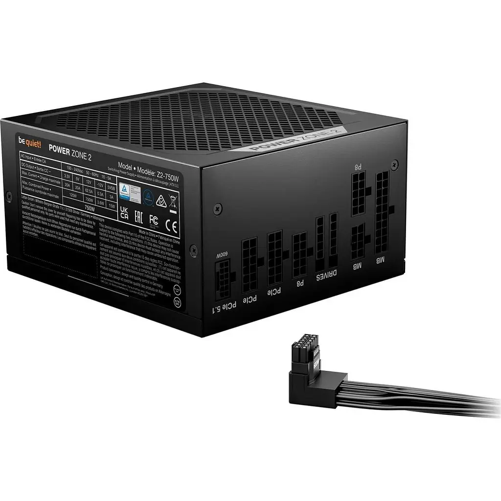 Блок живлення Be quiet! POWER ZONE 2 750W ATX 3.1 80+ Platinum (BP006EU) Black - фото 4