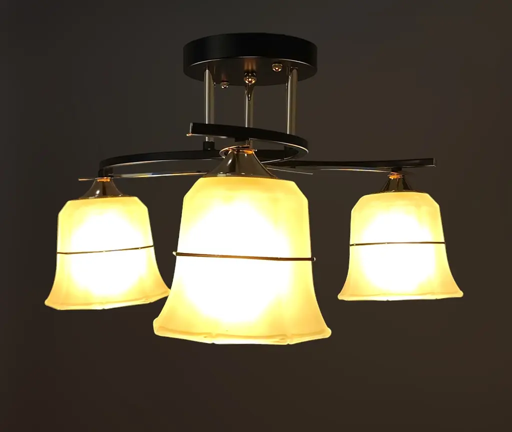 Класична люстра Brille LK-728S/3 E27 BK+FG - фото 2