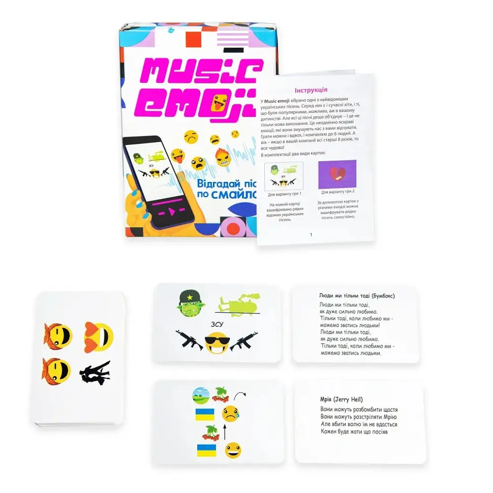 Настільна карткова гра "Music Emoji" Strateg 30249 українською мовою - фото 2