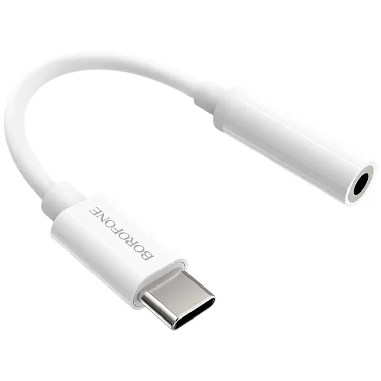 Перехідник Borofone BV13 Type-C to 3.5 Digital audio converter White