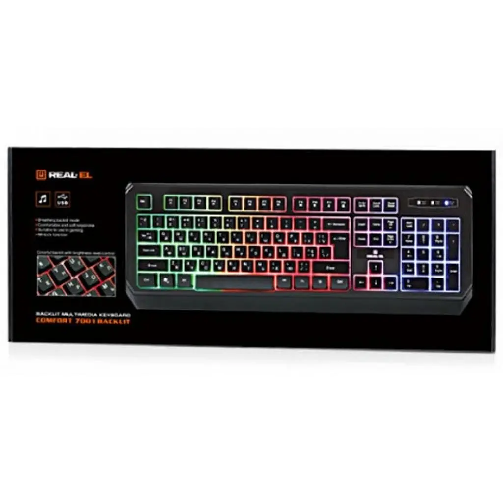 Клавіатура REAL-EL 7001 Comfort Backlit Black (EL123100035) - фото 8