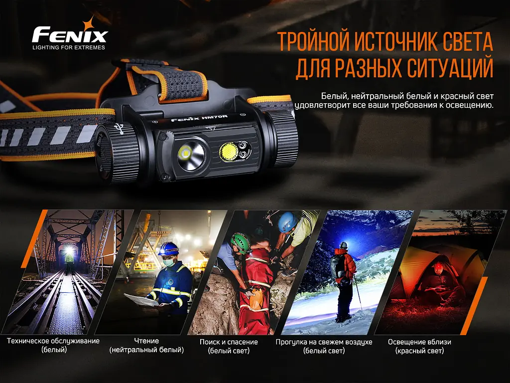 Ліхтар налобний Fenix HM70R - фото 10
