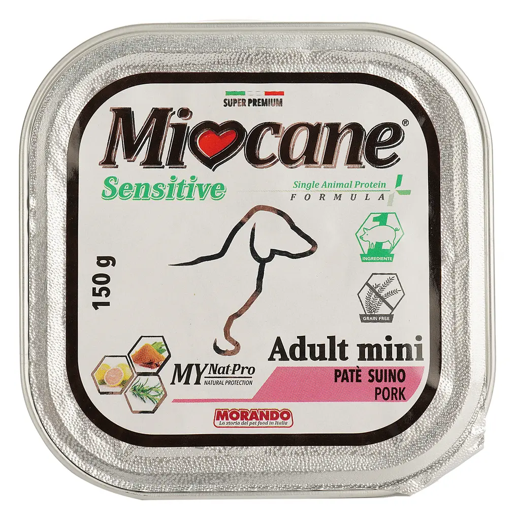 Беззернові монопротеїнові консерви для собак дрібних порід Morando MioCane Sensitive Monoprotein Adult Mini, прошуто, 150 г - фото 2