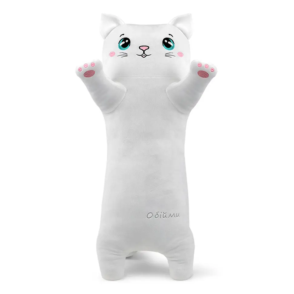Декоративна подушка "Котик обіймашка Сніжок" WP MERCHANDISE FWPKITYSNOW23WT00 білий 77 см