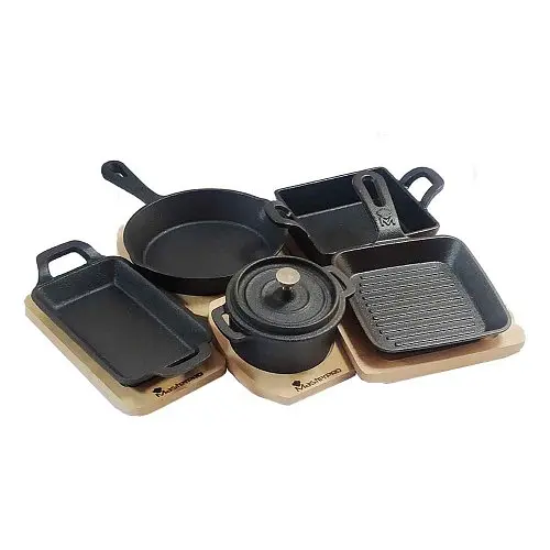 Чавунна мініформа з сервер. дошкою MasterPro Cook & share, 13,6 см, квадратна (BGMP-3805-4) - фото 3