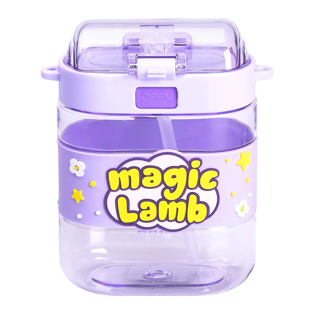 Дитяча пляшка для води Magic Lamb 560 мл з ремінцем, фіолетовий Yiwu HP-14-36V - фото 4