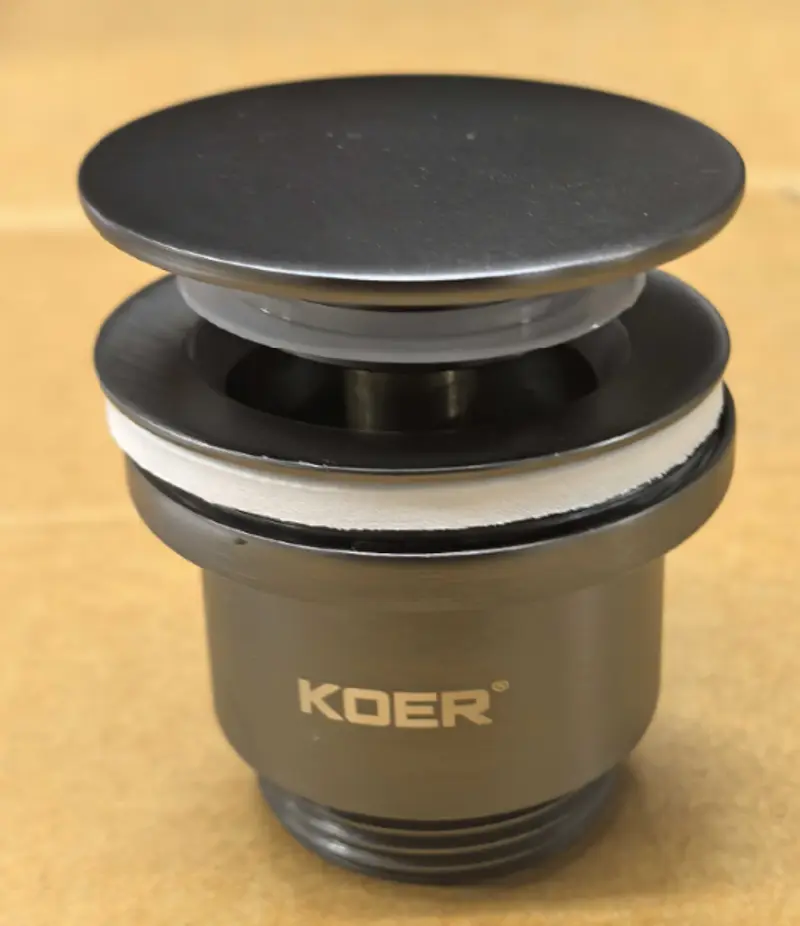 Донний клапан для раковини Koer PW-11-07 універсальний Click-Clack 1 1/4″ Графіт KR5793 - фото 7