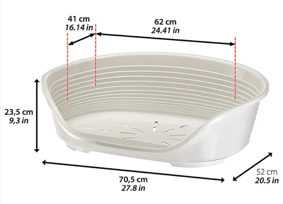 Пластиковий лежак для собак і котів Ferplast Siesta Deluxe 6 білий 70,5×52×23,5 см 70206911 - фото 2