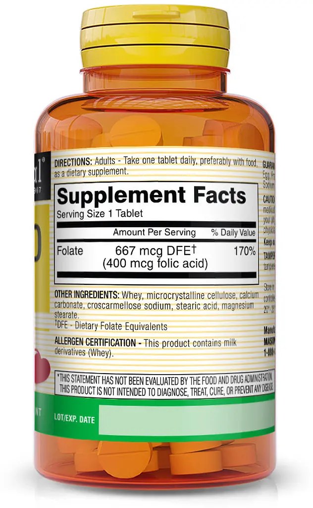 Вітаміни та мінерали Mason Natural Folic Acid 400 mcg, 100 таблеток - фото 2