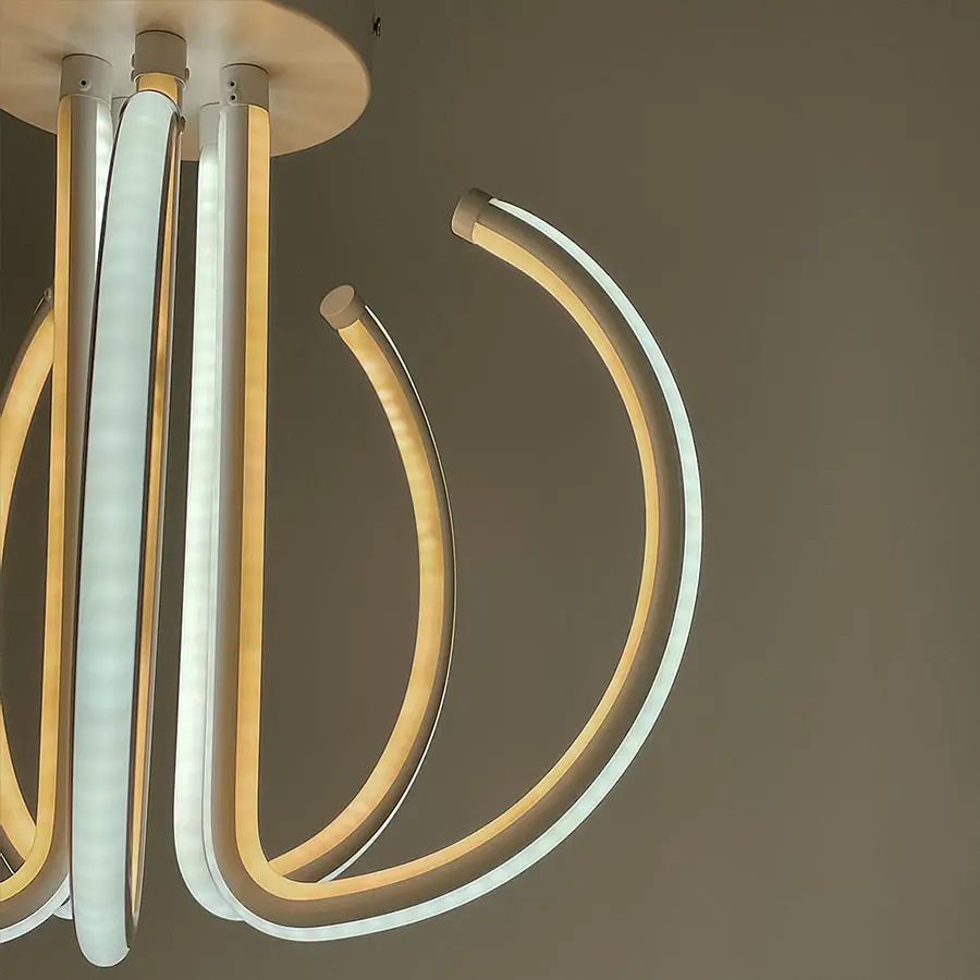 Потолочная белая LED люстра на пять завитков Ст. 9979/5 | Line F - фото 4