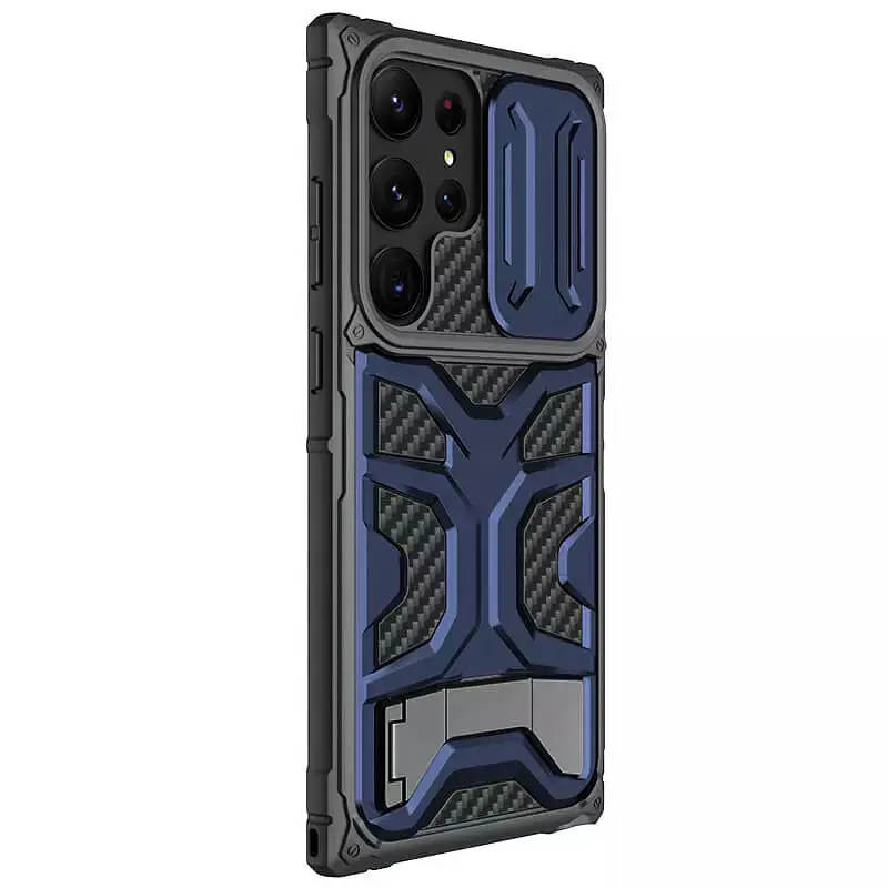 TPU+PC чохол Nillkin CamShield Adventurer Pro (шторка на камеру) для Samsung Galaxy S23 Ultra Interstellar Blue - фото 3