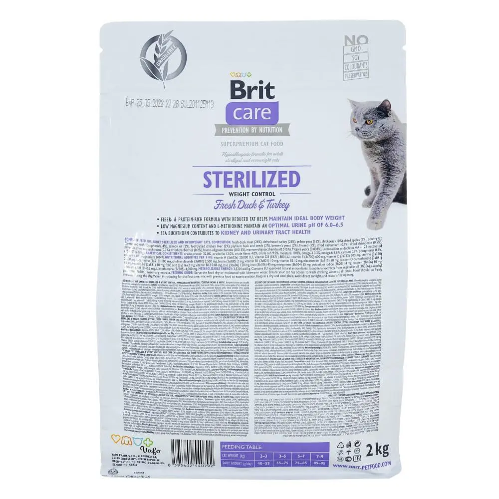 Сухий корм Brit Care Cat GF Sterilized Weight Control 2 кг для стерилізованих котів надмірною вагою - фото 4