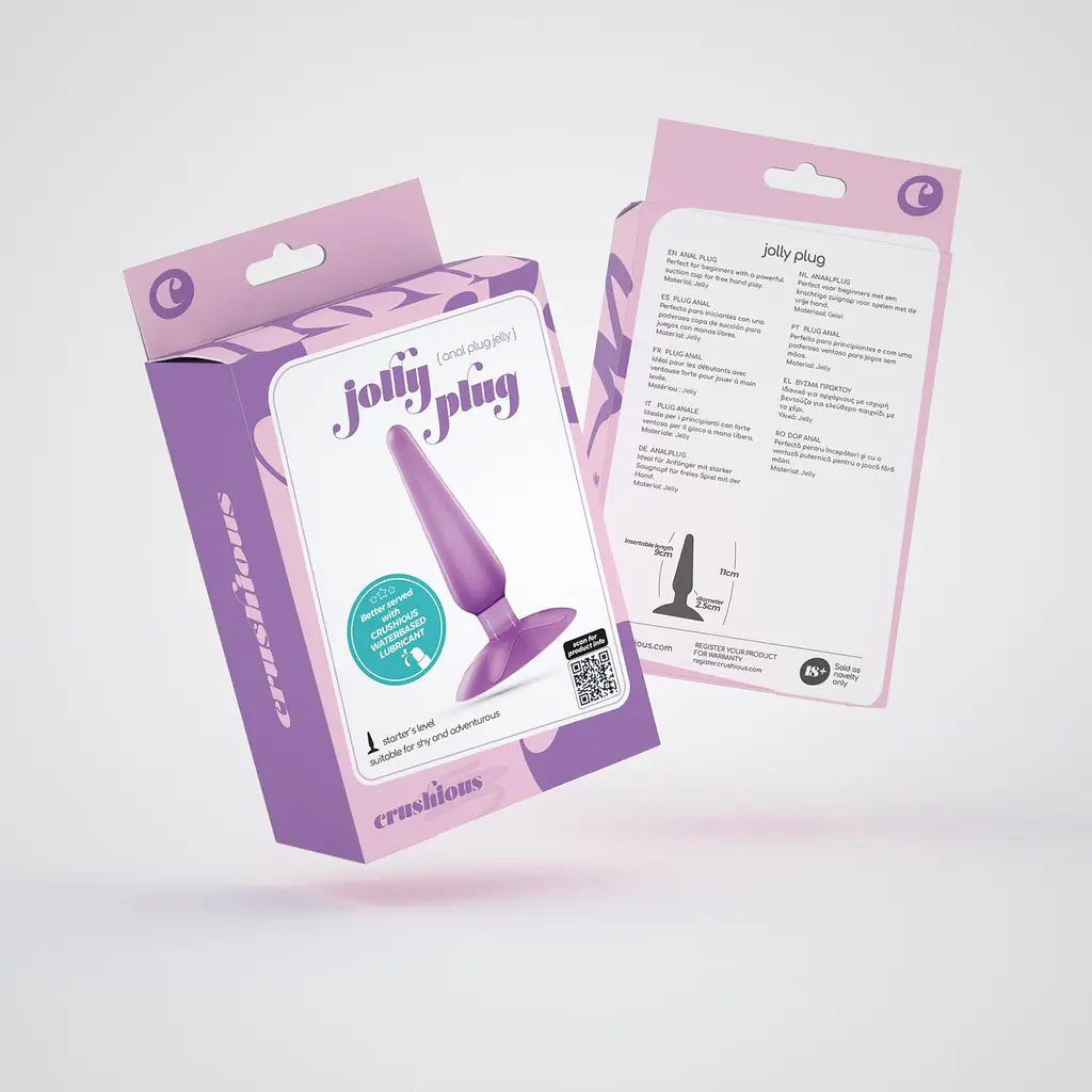 Анальна пробка Crushious Jolly 11 см (фіолетовий) - фото 5