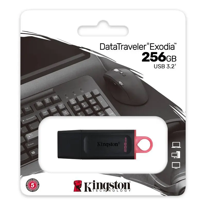 Флеш пам'ять USB Kingston DataTraveler Exodia 256 ГБ Black/Pink - фото 3