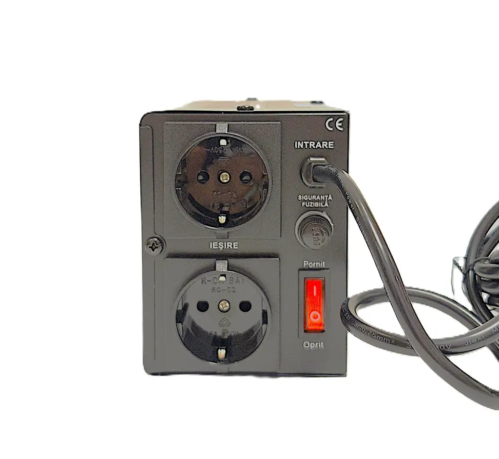 Стабілізатор напруги релейний Conter SVRS 750Вт 1000ВА 150–270V однофазний, 2 розетки, LED дисплей - фото 5