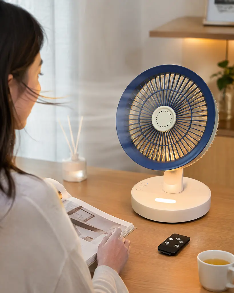 Портативний вентилятор SkyBerg з LED-підсвічуванням / Переносний настільний вентилятор + пульт ДК - фото 3