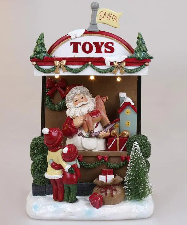 Новорічна композиція Santa's Toy Store з LED підсвічуванням Bona 22х14х33 см dec0008417 - фото 2