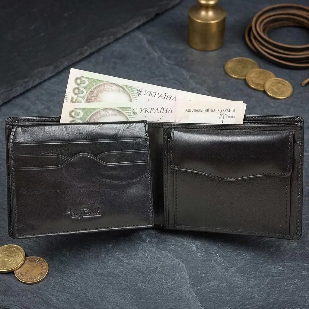 Чоловіче портмоне Tony Perotti Italico з натуральної шкіри 533 (90435) Чорне - фото 6