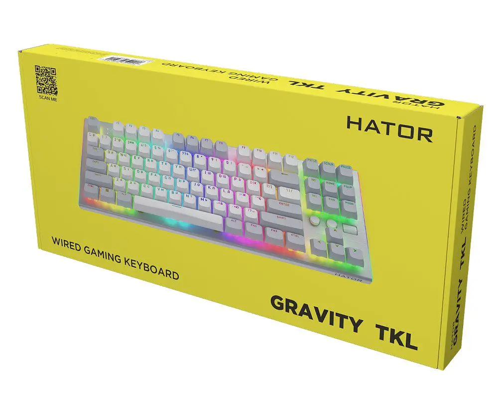 Клавиатура игровая механическая Hator HTK-561UA White Gravity TKL Orange - фото 7