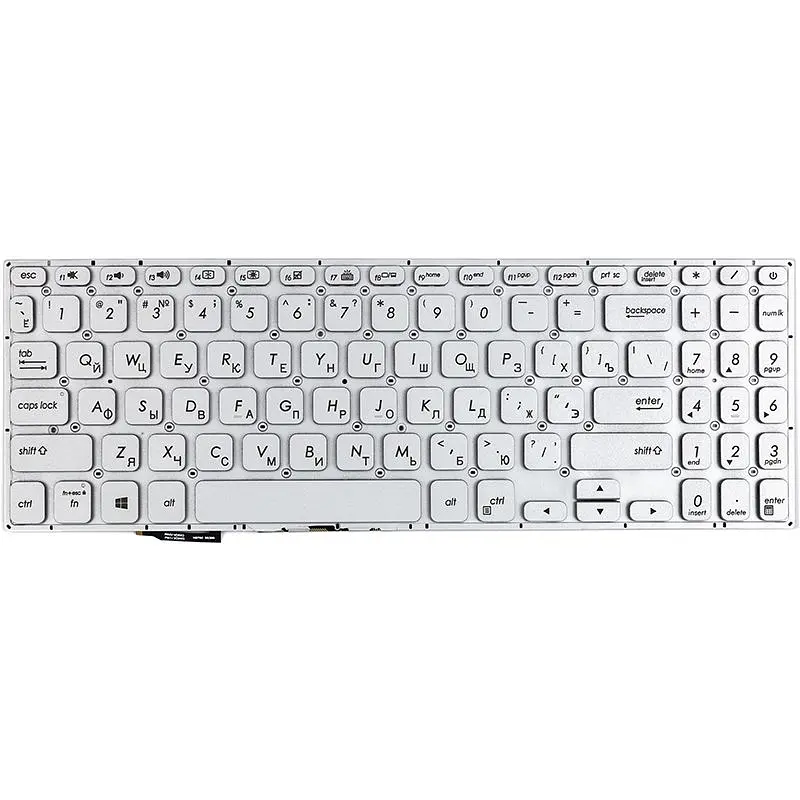 Клавіатура для ноутбука ASUS Vivobook S15 S530U срібляста, без фрейму, підсвітка (KB315130)