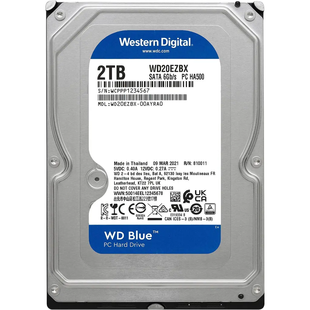 Жесткий диск 3.5" Western Digital Blue 2 TB SATA 256 MB [Western Digital20EZBX] [141082] - фото 3