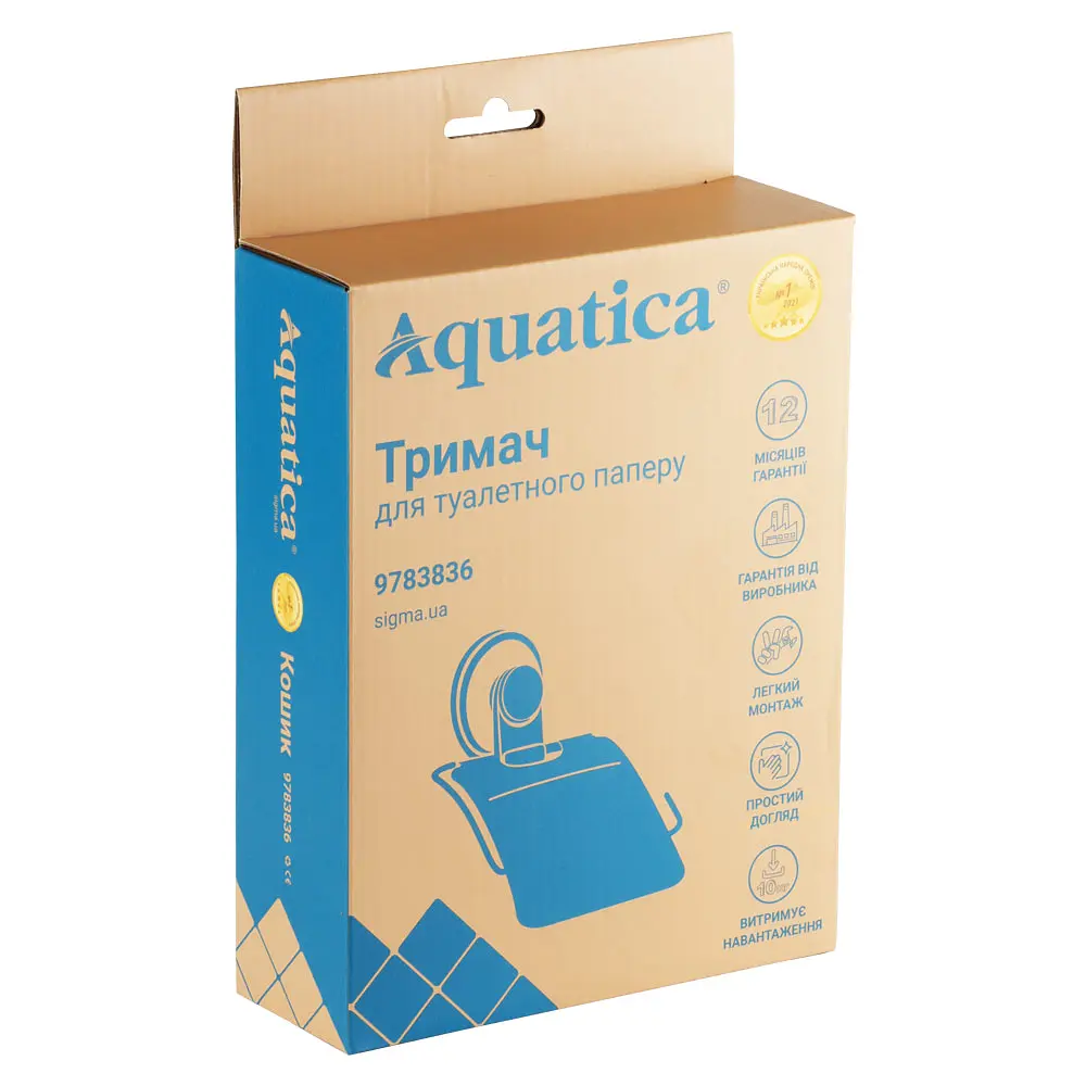 Тримач для туалетного Aquatica паперу на вакуумній присосці s38 129×102×168мм (9783836) - фото 7