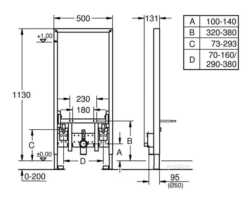 Інсталяційна система для підвісного біде Grohe Rapid SL 30412 - фото 2