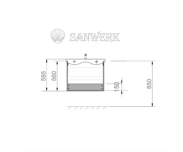 Тумба Sanwerk з умивальником "ЛІГА AIR RAPID" 60 см, дерево мессина (MV0000906) - фото 4