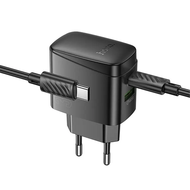 МЗП Hoco CS61A Bright PD30W+QC3.0 (1USB-A/1C) + кабель Type-C to Type-C Black - фото 3
