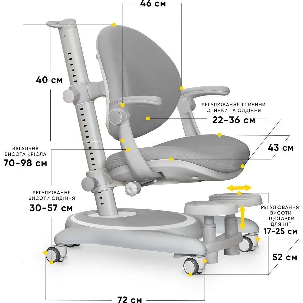 Детское кресло Mealux Ortoback Plus Grey (Y-508 G Plus)  - фото 2