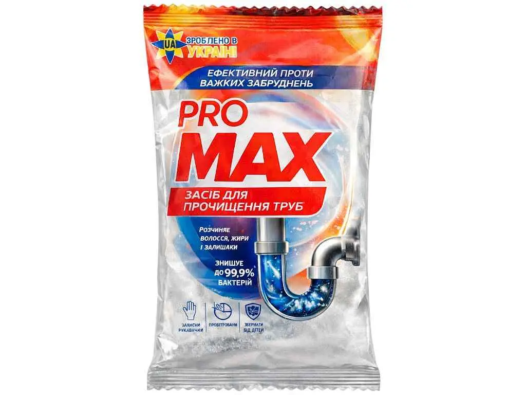 Засіб для прочищення каналізаційних труб PRO MAX 60г KRO