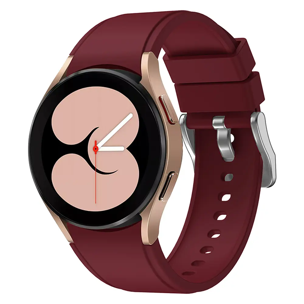 Ремінець Samsung Galaxy Watch 4 Classic 42 mm - темно-червоний силікон розмір L ширина кріплення 20мм (WB00S4GALAXYCLASSIC8442) - фото 2