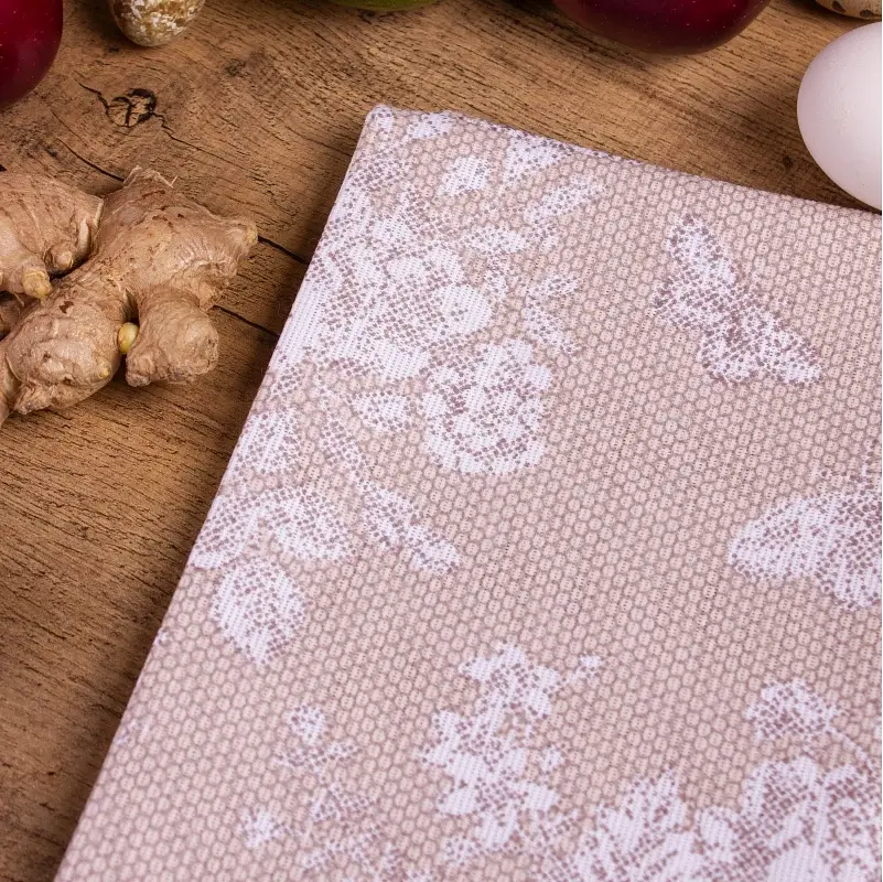 Полотенце вафельное MirSon №511 Waffle Cream lace 50х30 см (2200006723516) - фото 2