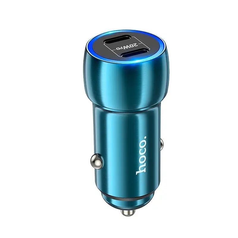 Адаптер автомобильный Tough dual port car charger Z48 2*Type-C 40W коричневый - фото 3