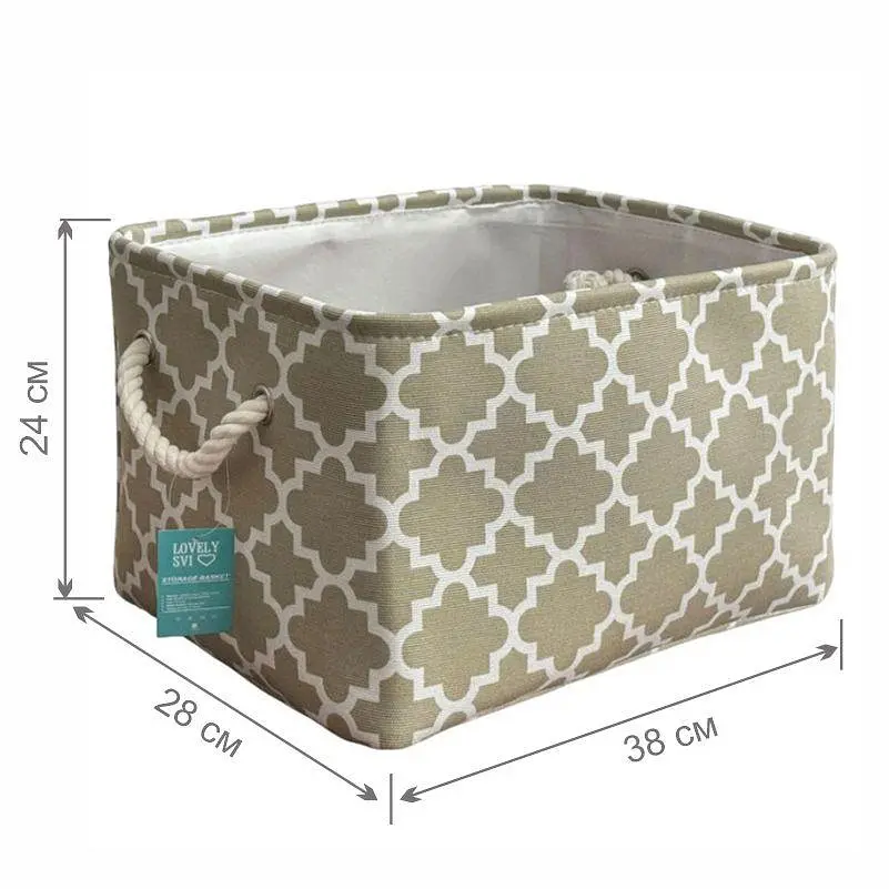 Корзины Органайзеры Lovely Svi для хранения белья, одежды, косметики, книг, игрушек 3 шт. 38×28×24 см бежевые (201257) - фото 2