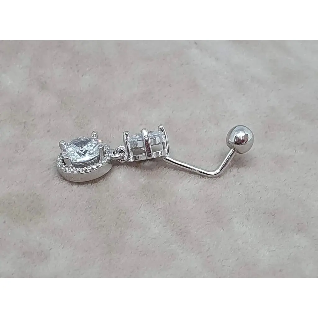 Серебряная серьга для пирсинга пупка Umax. 7048U - фото 3