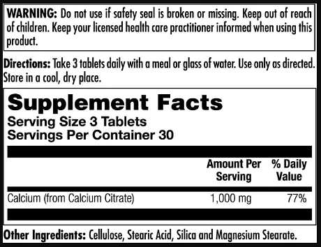 Кальций KAL Calcium Citrate 1000 мг 90 таблеток - фото 2