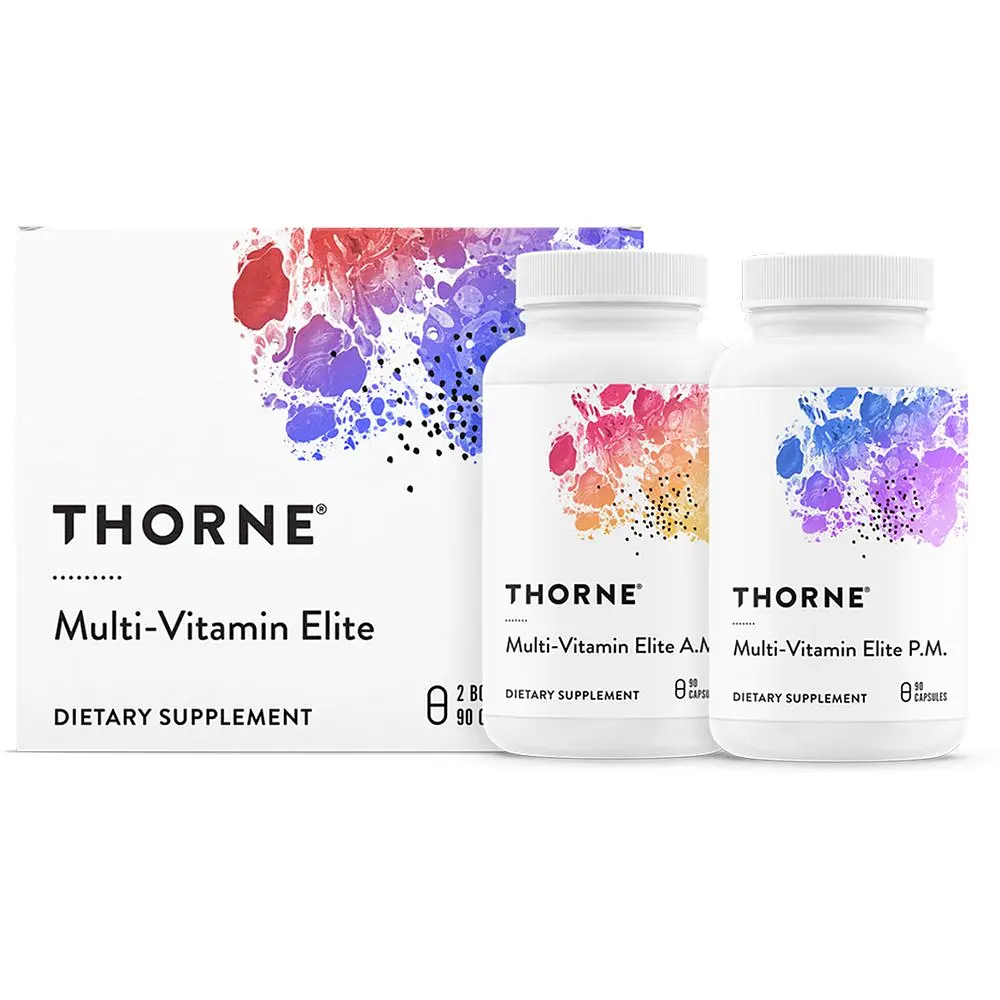 Мультивітаміни Еліт Thorne Research Multi-Vitamin Elite A.M. & P.M. 2 баночки по 90 капсул  - фото 1