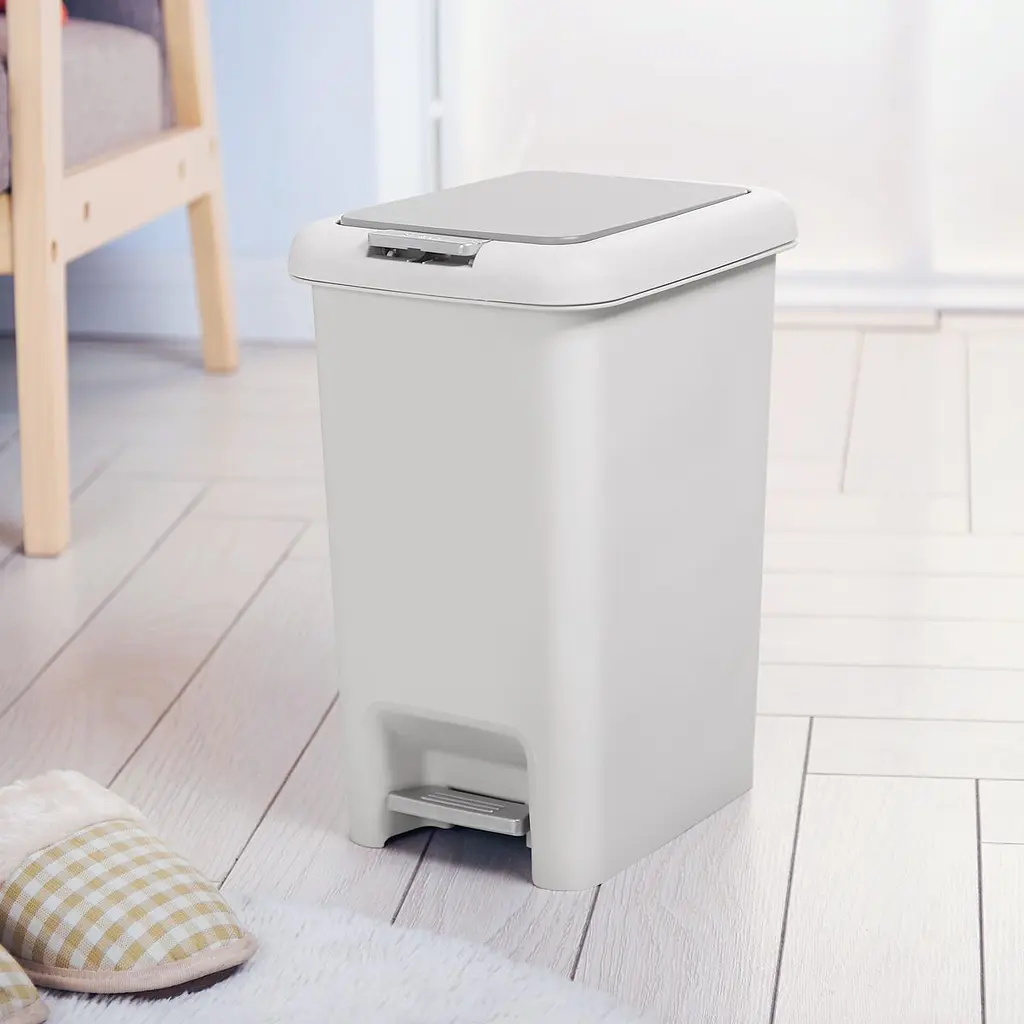 Відро для сміття MBM My Home з кришкою та педаллю 10 л сіре (BIN-01 10L GRAY) - фото 4