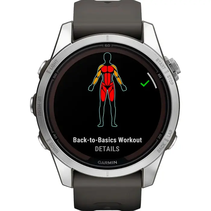 Смарт-годинник Garmin Fenix 7S Pro Solar Edition Silver with Graphite Band (010-02776-00) [90552] - фото 3